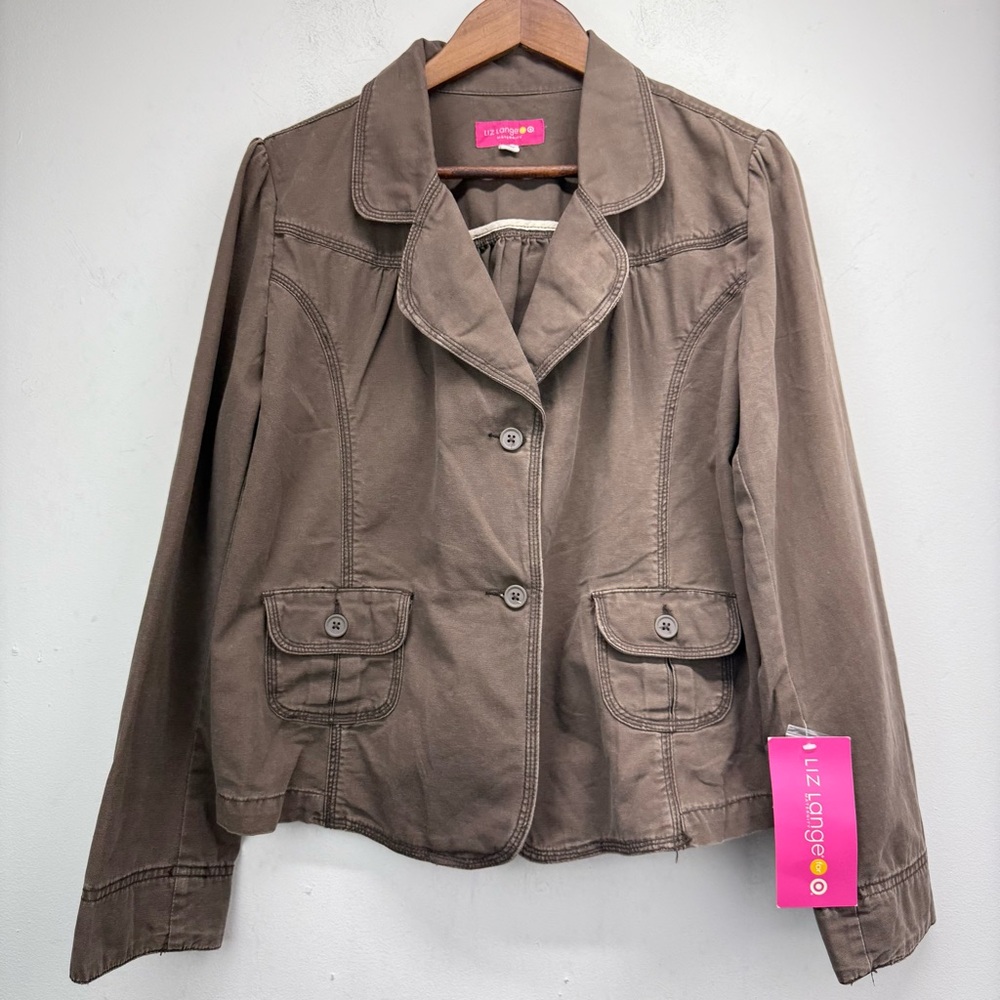 Liz Lange Maternity size Large Women’s Brown Button Up Jacket NWT